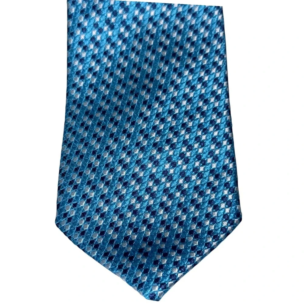 Ted Bakers Mens Blue‎ Geo 100% Italian Silk Neck Tie NWT